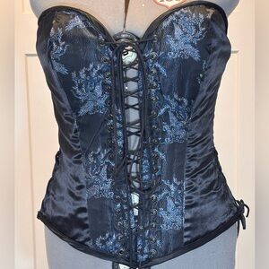 High Quality Black and Blue Lace-Up Corset!!